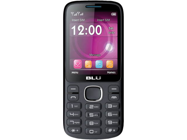 BLU T276T Jenny TV 2.8 Unlocked GSM Quad-Band Dual SIM Phone (Black/Blue)