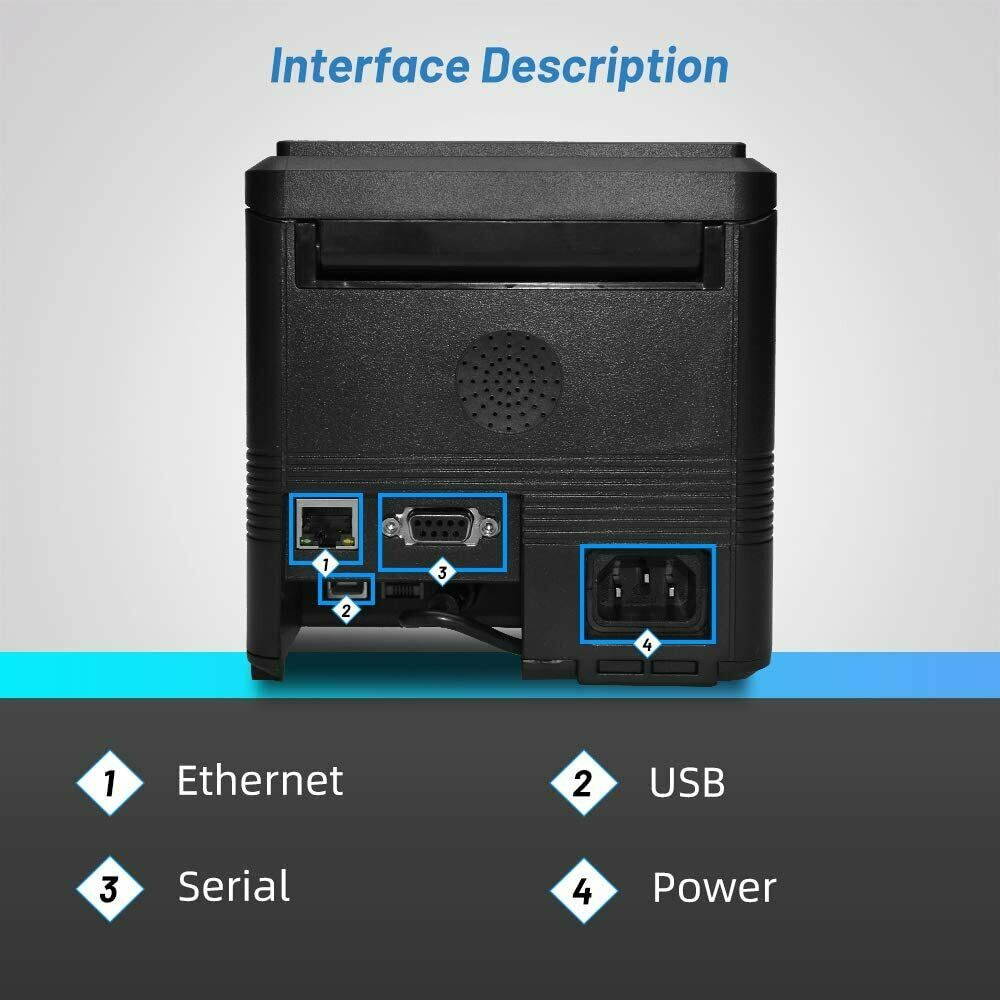 Direct Thermal shipping Label Barcode Printer Compatible with ESC/POS Printing