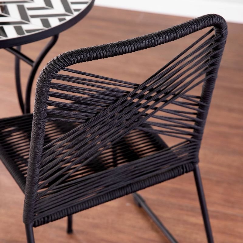 Padko 2pk Outdoor Patio Rope Accent Chair Black - Holly & Martin