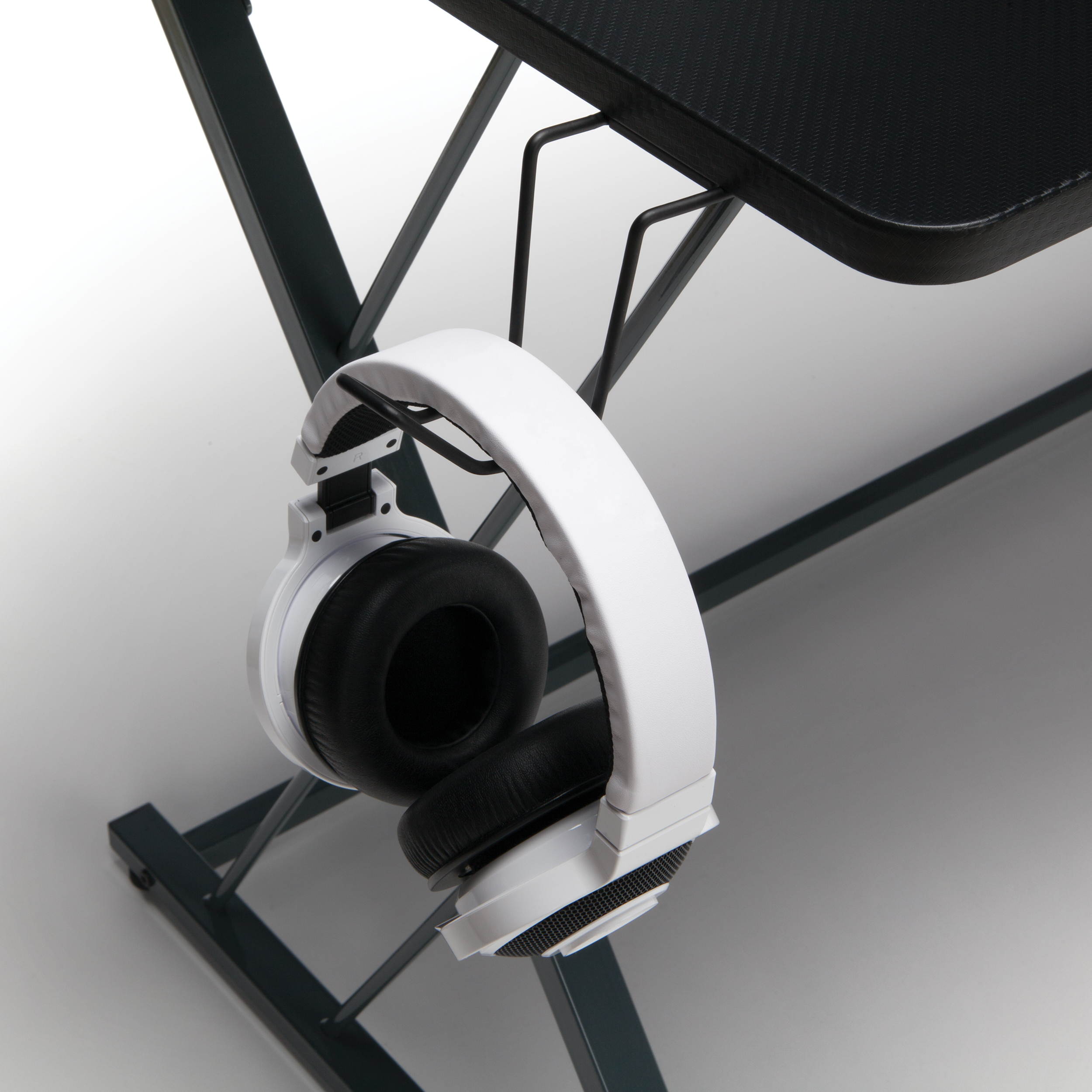 OFM Essentials Collection 55" Gaming Computer Desk, 35" Monitor Shelf, Z-Base, in Gray/Black (ESS-1101-GRY-BLK)