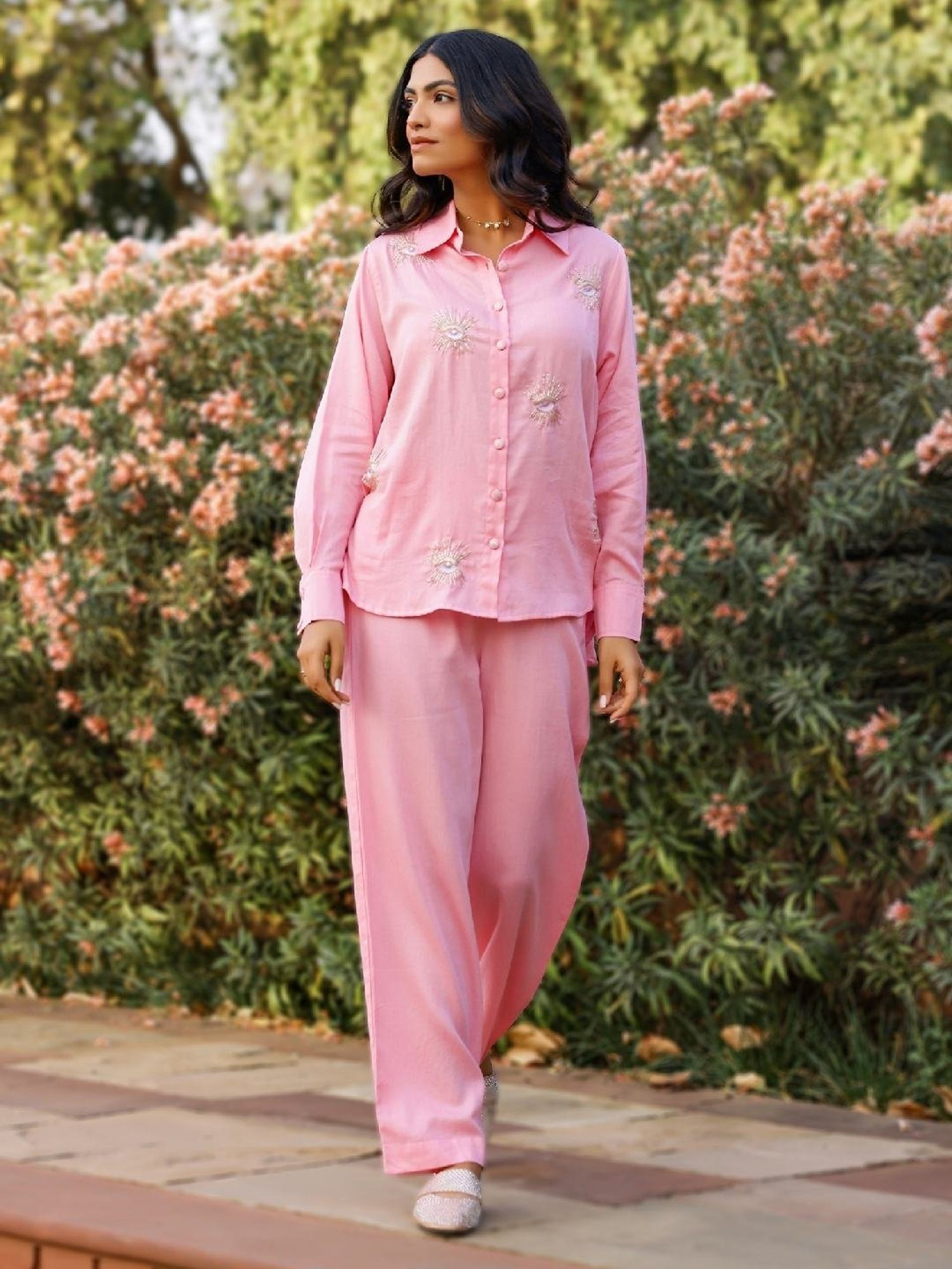 Gulaal Pink Frida Printed Shirt with Pant