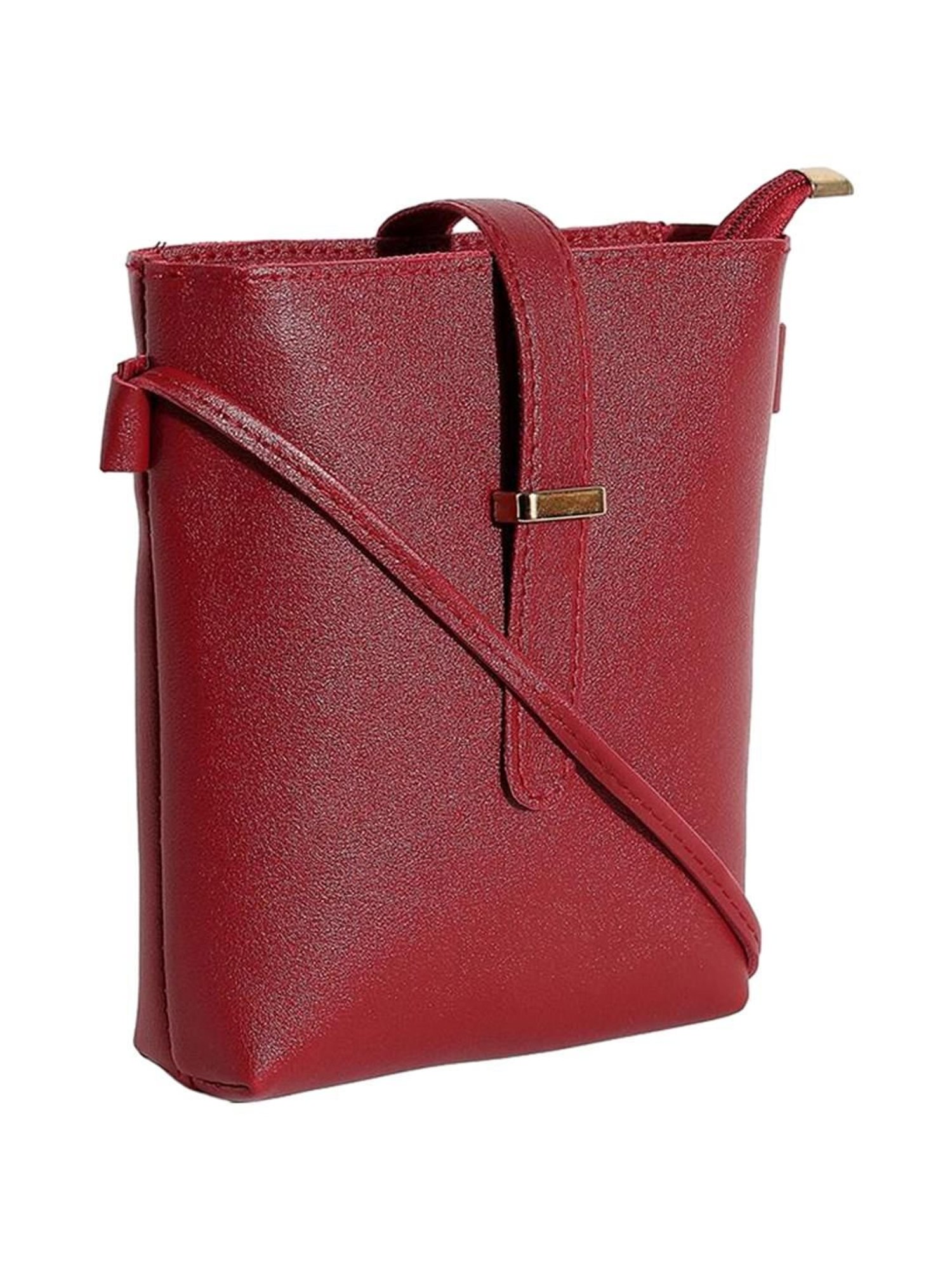 HauteSauce Red Solid Small Sling Handbag