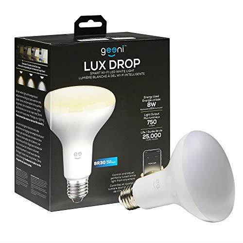 LUX DROP 65W Equivalent Warm White BR30 Smart Dimmable and Adjustable LED Light Bulb