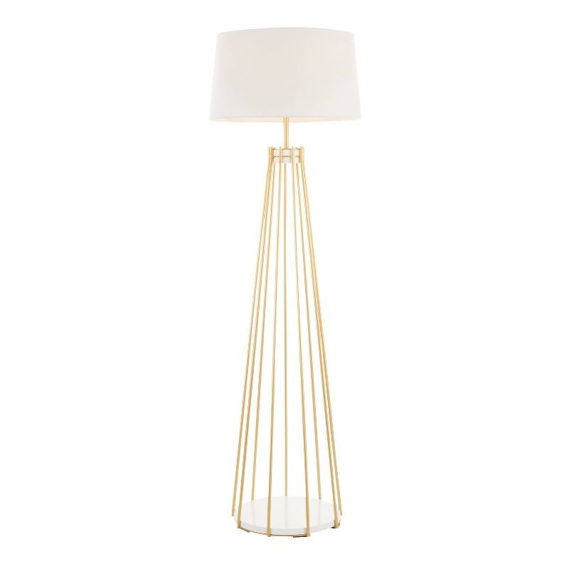 Canary Contemporary Floor Lamp with Metal Shade White (Includes LED Light Bulb) - LumiSource