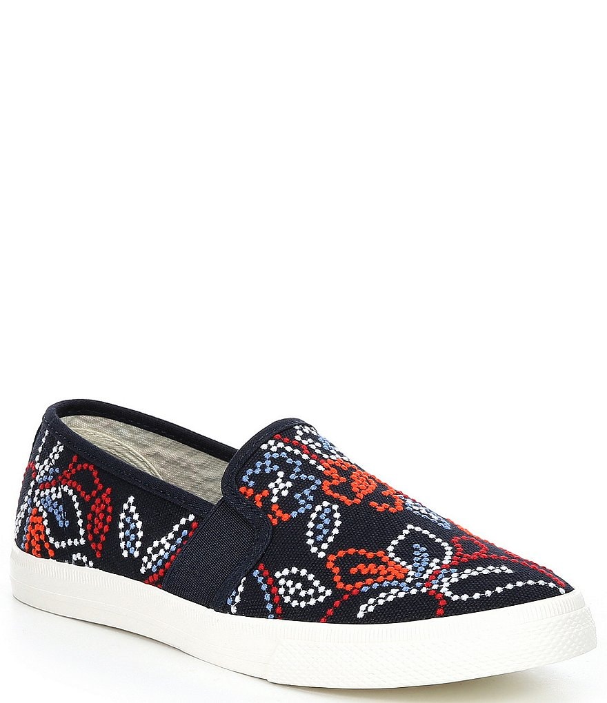 Lauren Ralph Lauren Jinny Floral Embroidered Slip-On Sneakers