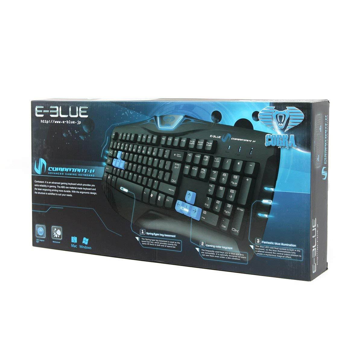 E-Blue Cobra Combatant-X Advanced WASD LED Gaming Keyboard (EKM057BK)