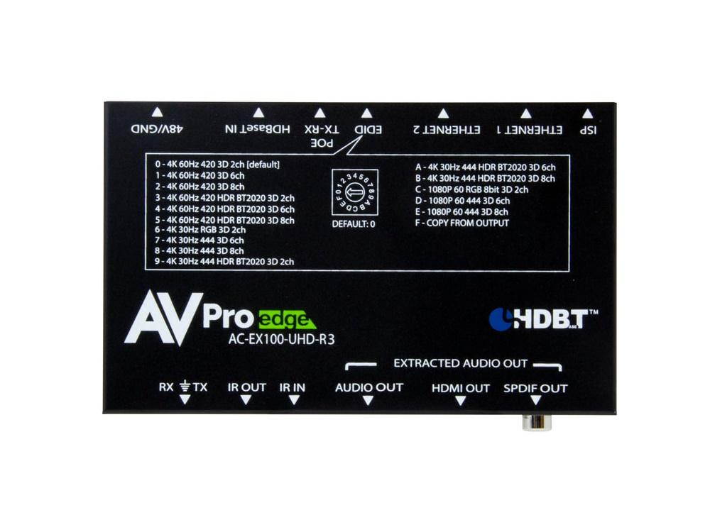 AVPro Edge AC-EX100-UHD-R3 4K BAE HDMI/HDBaseT Extender (Receiver) with Bi-Directional PoE up to 100m