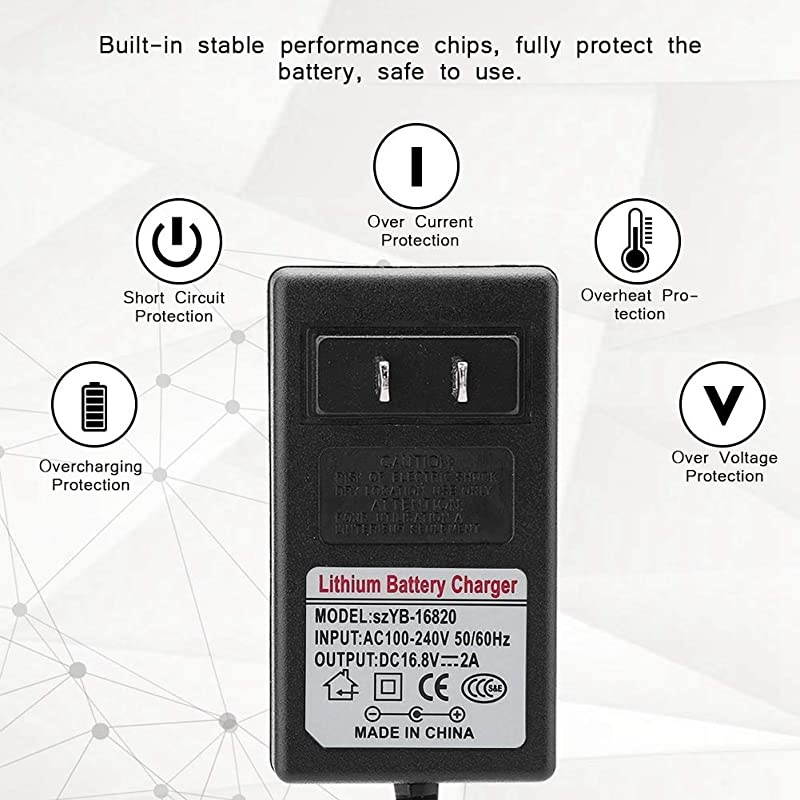 Power Adapter AC 100240V DC 21V 2A Safe Charge Replacement Power Supply Adapter Lithiumion Battery Charger for Household Electronic Devices 168V 2A