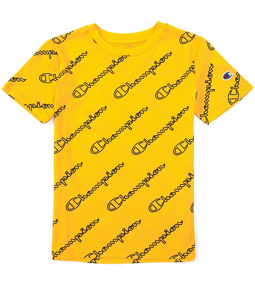 Champion Big Boys 8-20 Short-Sleeve Diagonal Script Print Tee