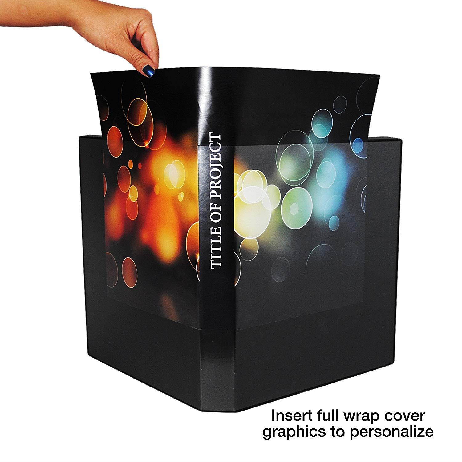 UniKeep 3 Ring Binder - Black - Case View Binder - 1.5 Inch Spine - With Clear Outer Overlay - Box of 15 Binders