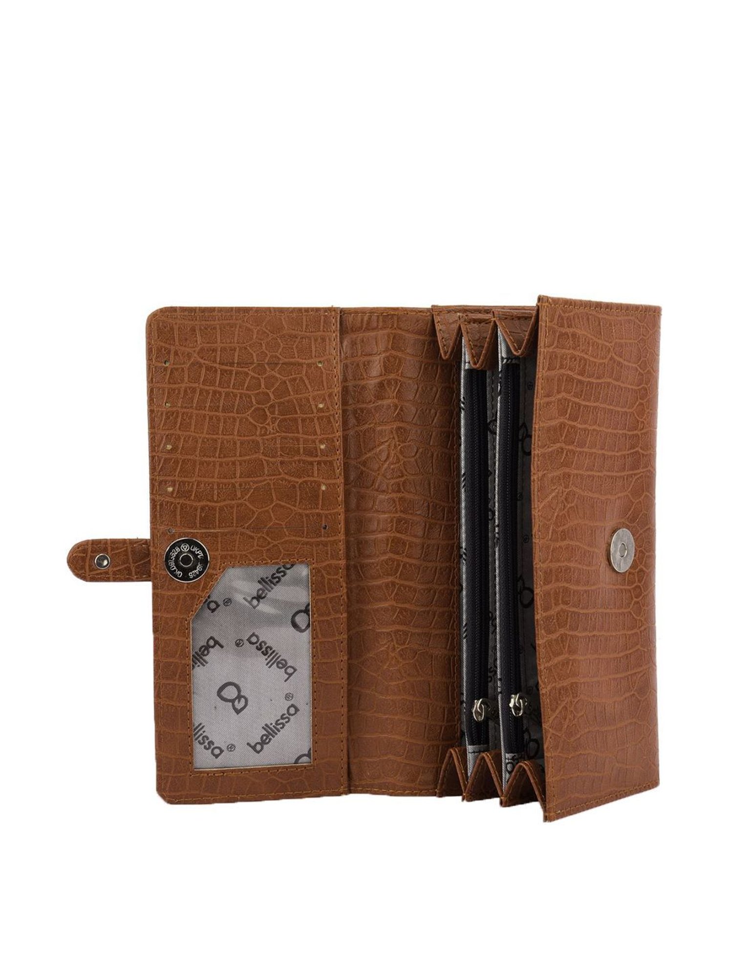 Bellissa Tan Textured Bi-Fold Wallet for Women