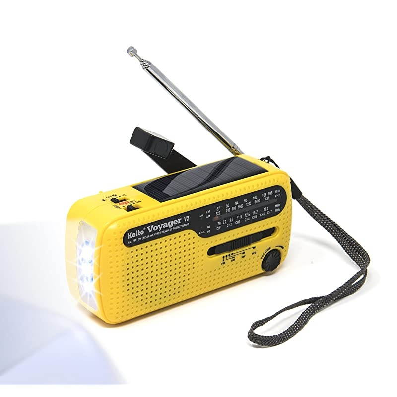 Best NOAA and SW Portable SolarHand Crank AMFM Shortwave amp NOAA Weather Emergency Radio with USB Cell Phone Charger amp LED Flashlight Yellow
