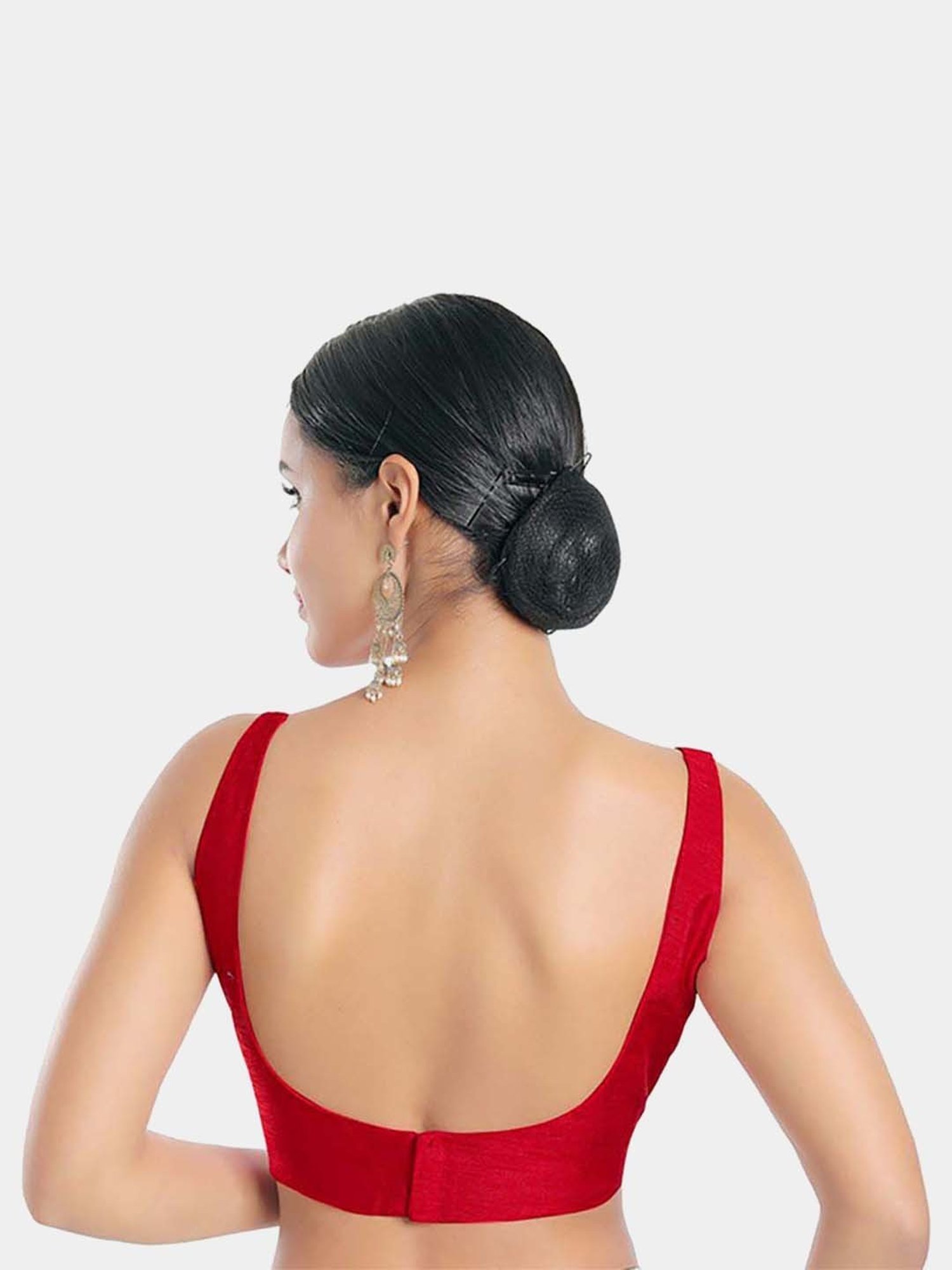 Salwar Studio Red Textured Pattern Readymade Blouse