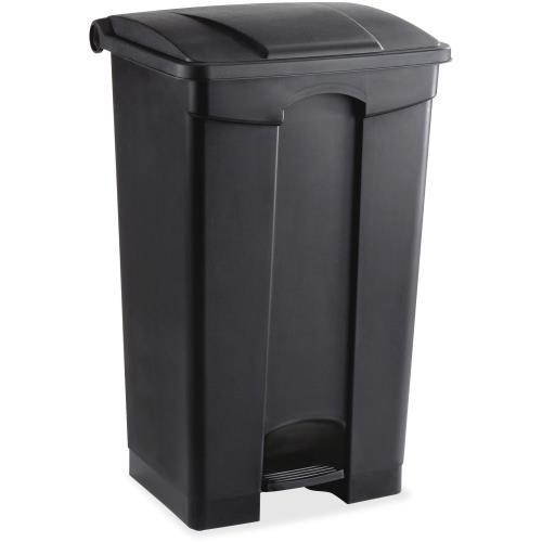 Large Capacity Plastic Step-On Receptacle, 23Gal, Black