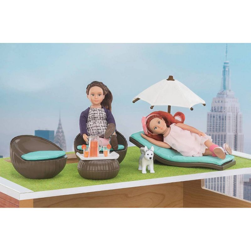 Lori Dollhouse Furniture for 6"Dolls - Rooftop Patio Set