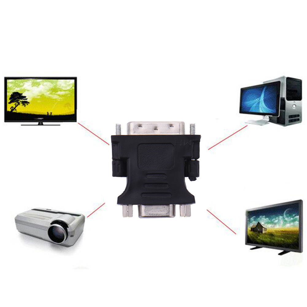 DVI 24 5 Pin DVI Male to VGA Female Video Converter Adapter for PC laptop