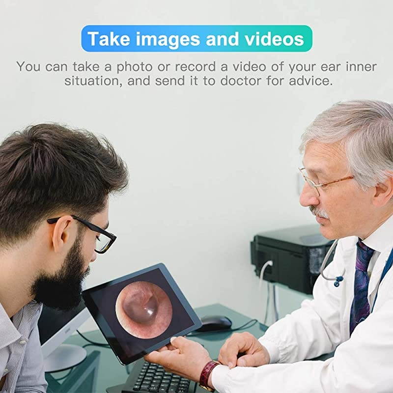 WiFi Otoscope for iPhone  UltraSlim Wireless Ear Scope Camera with Replaceable Otoscope Specula Waterproof Washable Check Swimmers Ear