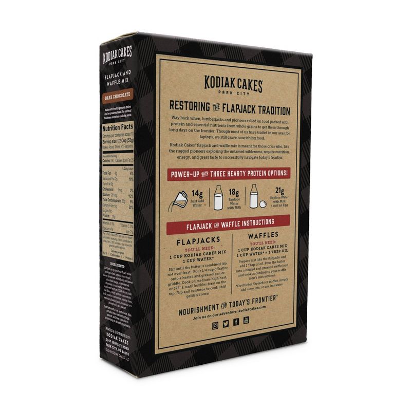 Kodiak Cakes Protein Packed Dark Chocolate Flapjack & Waffle Mix - 18oz