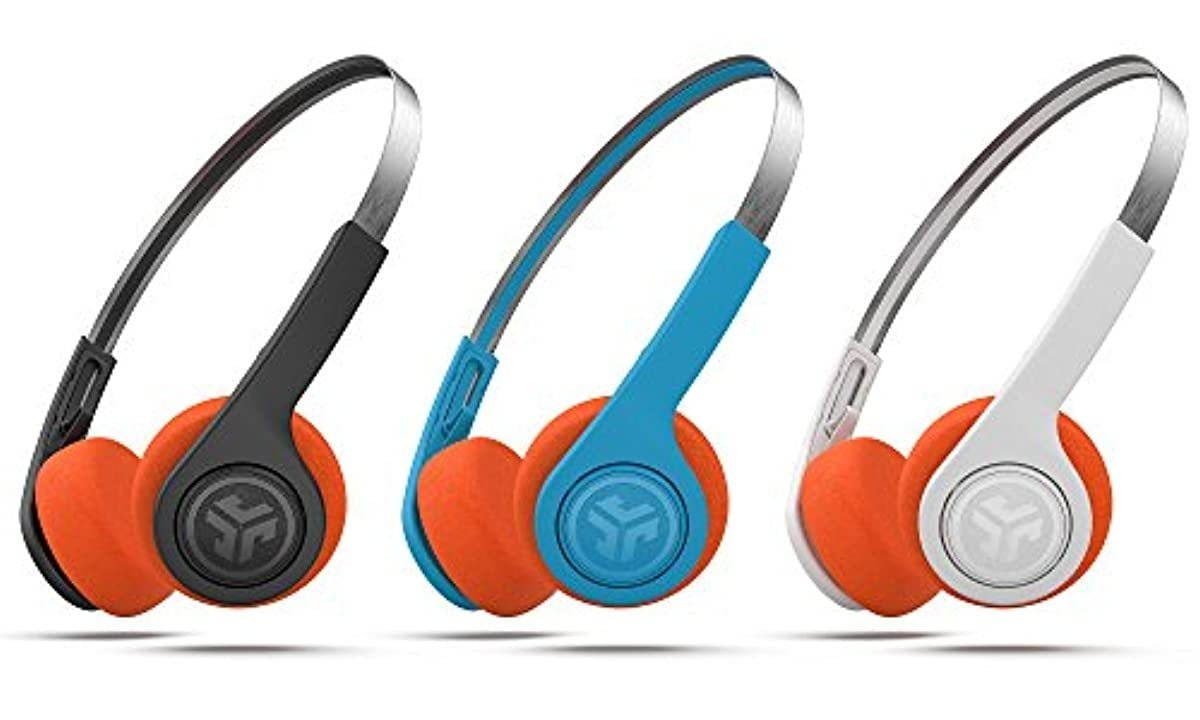 JLab Audio Rewind Wireless Retro Headphones | Bluetooth 4.2 | 12 Hours Playtime | Custom EQ3 Sound | Music Controls | Noise Isolation | with Microphone | Throwback 80s 90s Design | Blue