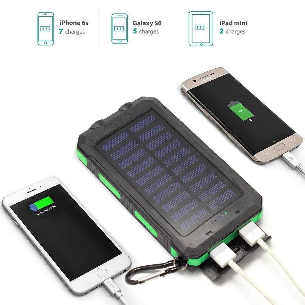 2021 the Lastest 10000mAh Solar Waterproof Power Bank With Dual USB SOS LED FlashLights Battery Pack For All Type Phones