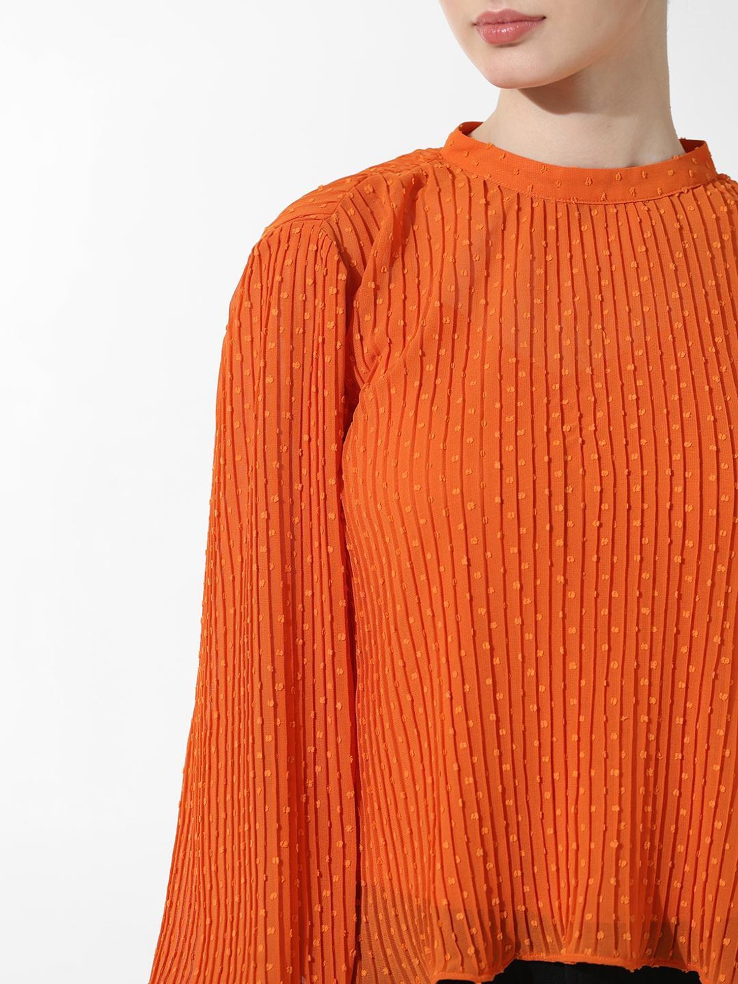 Only Orange Self Design Top