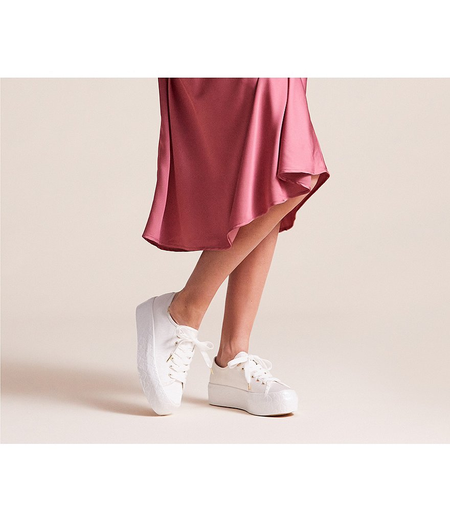 Keds x kate spade new york Triple Up Faille Logo Platform Sneakers