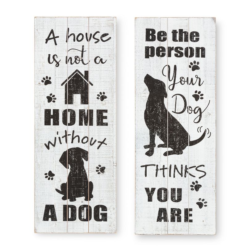 Lone Elm Studios Set of 2 Dog Themed Wall Signs