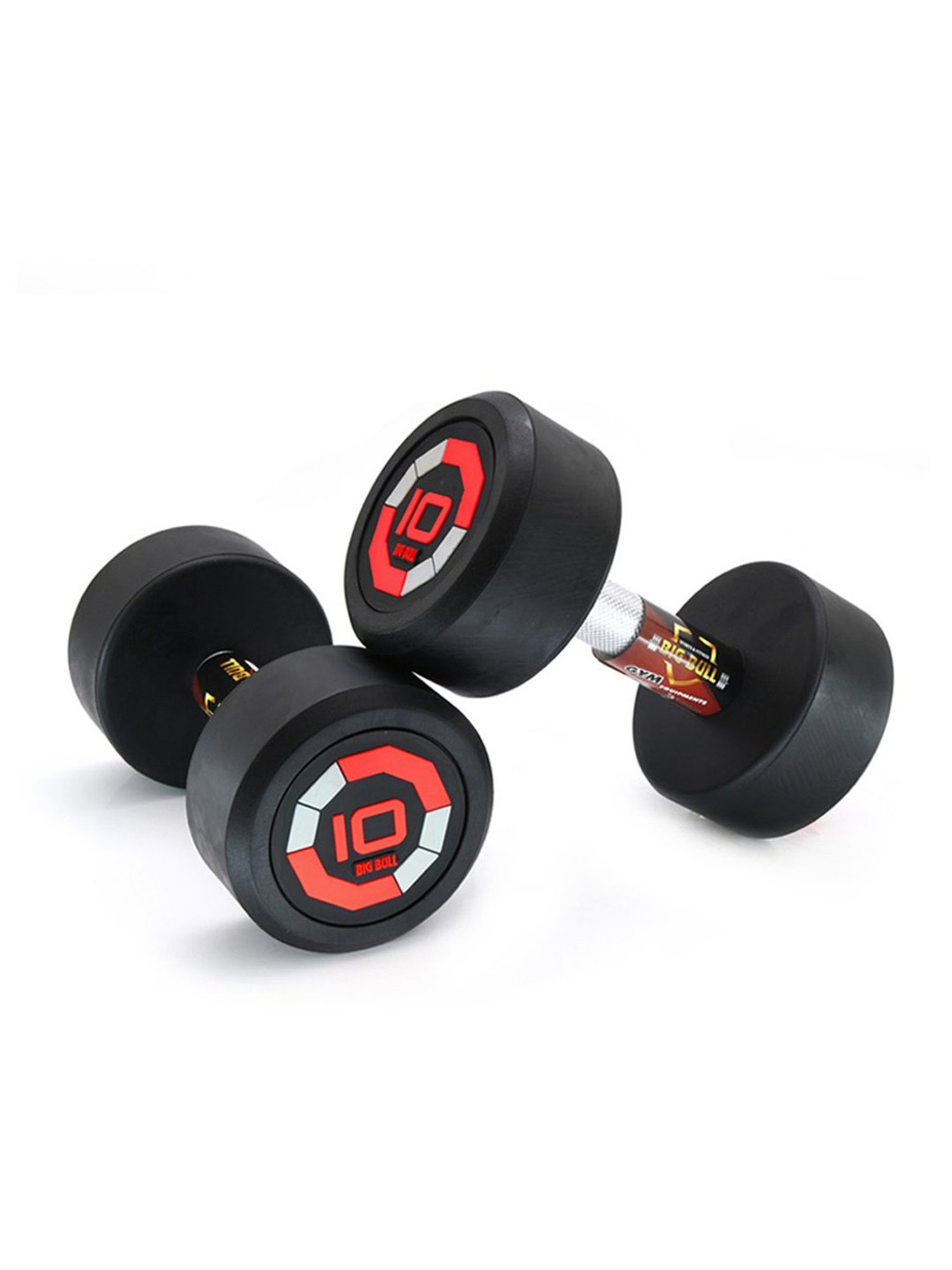 BIGBULL Rubber Coated Solid Hex Dumbbell (Pack Of Two) (2.5 Kg x 2pc (Total = 5 kg))