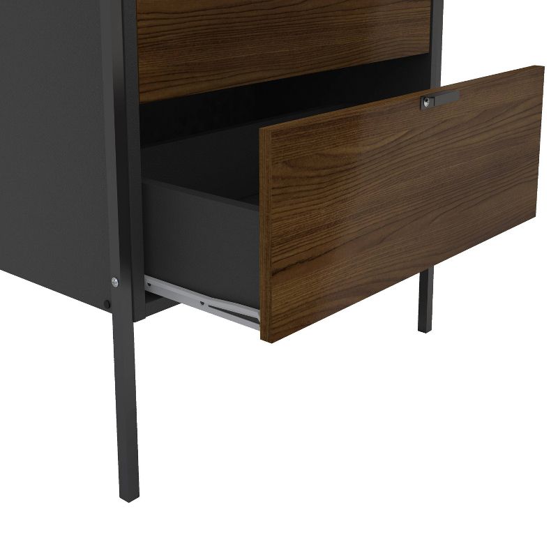 71" Mallorca Bookshelf Black/Dark Brown - Chique