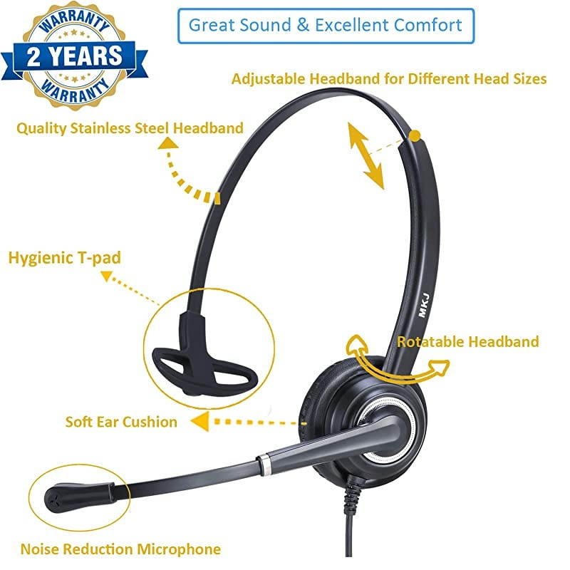 Cisco Headset with Noise Cancelling Microphone Telephone Headset for Cisco Office Phones 6921 7821 7861 7940 7941G 7942G 7945G 7960G 7961G 7962G 7965G 7970 7971G 7975G 8811 8851 8865 9971 etc