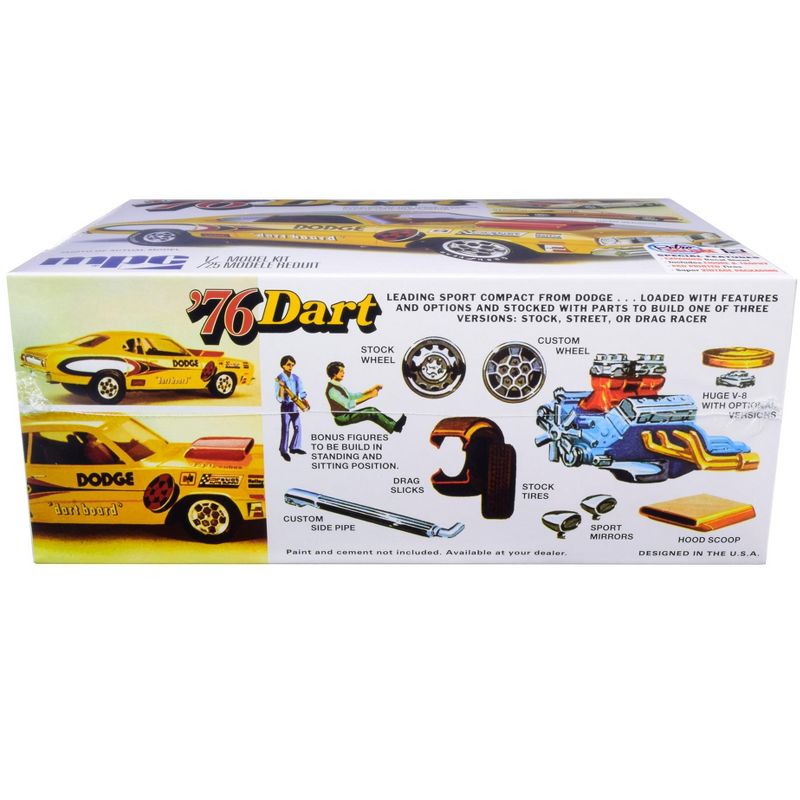 Skill 2 Model Kit 1976 Dodge Dart Sport with Two Figurines 3 in 1 Kit 1/25 Scale Model by MPC