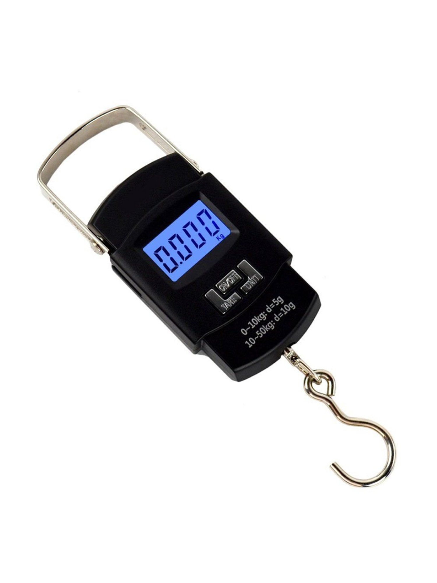 MCP Plastic Digital Hanging 110 lbs x 0.02 lb Portable Travel Luggage Scale, 50 kg x 5 g (Black)