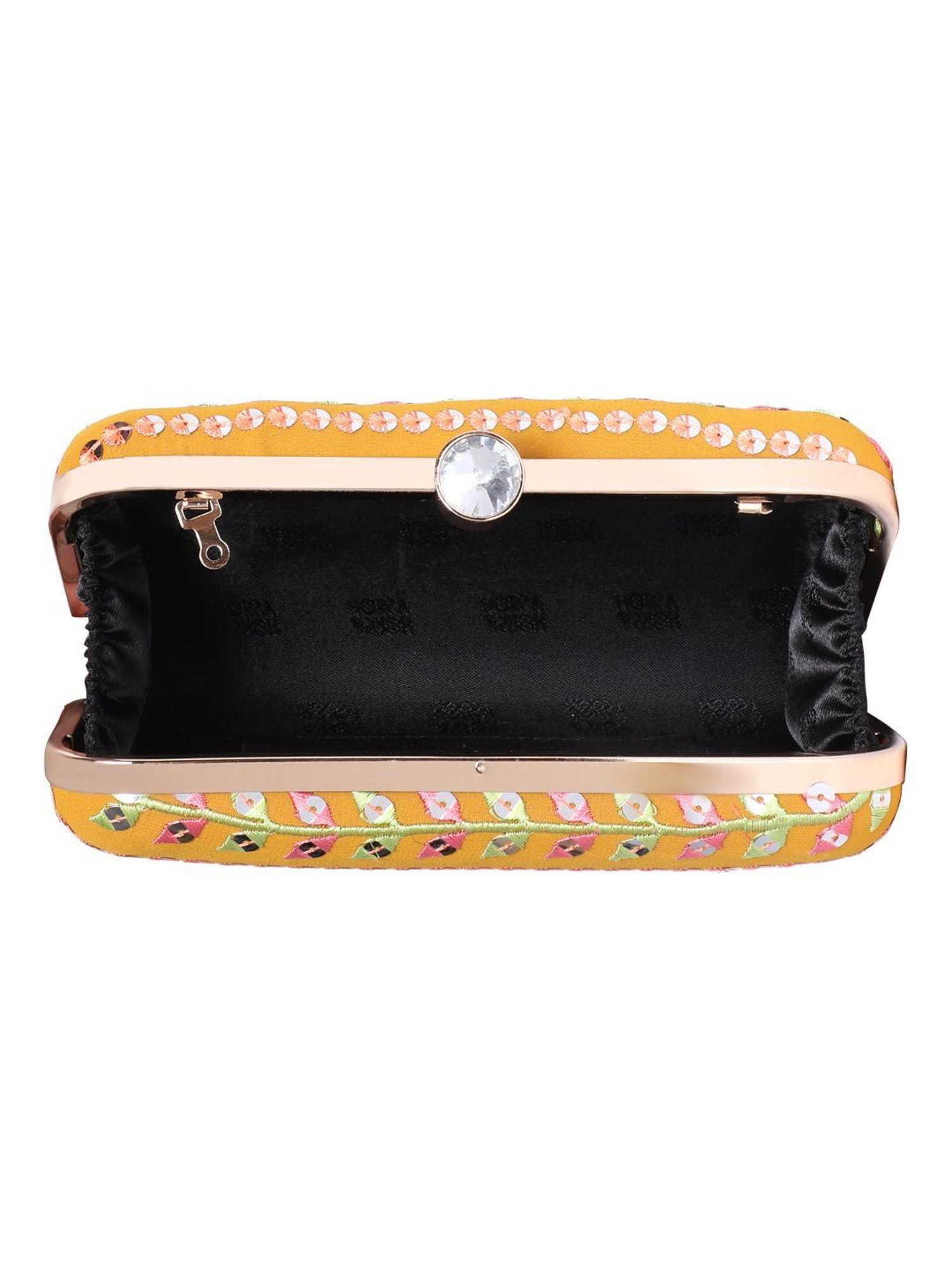 Horra Orange Embellished Clutch