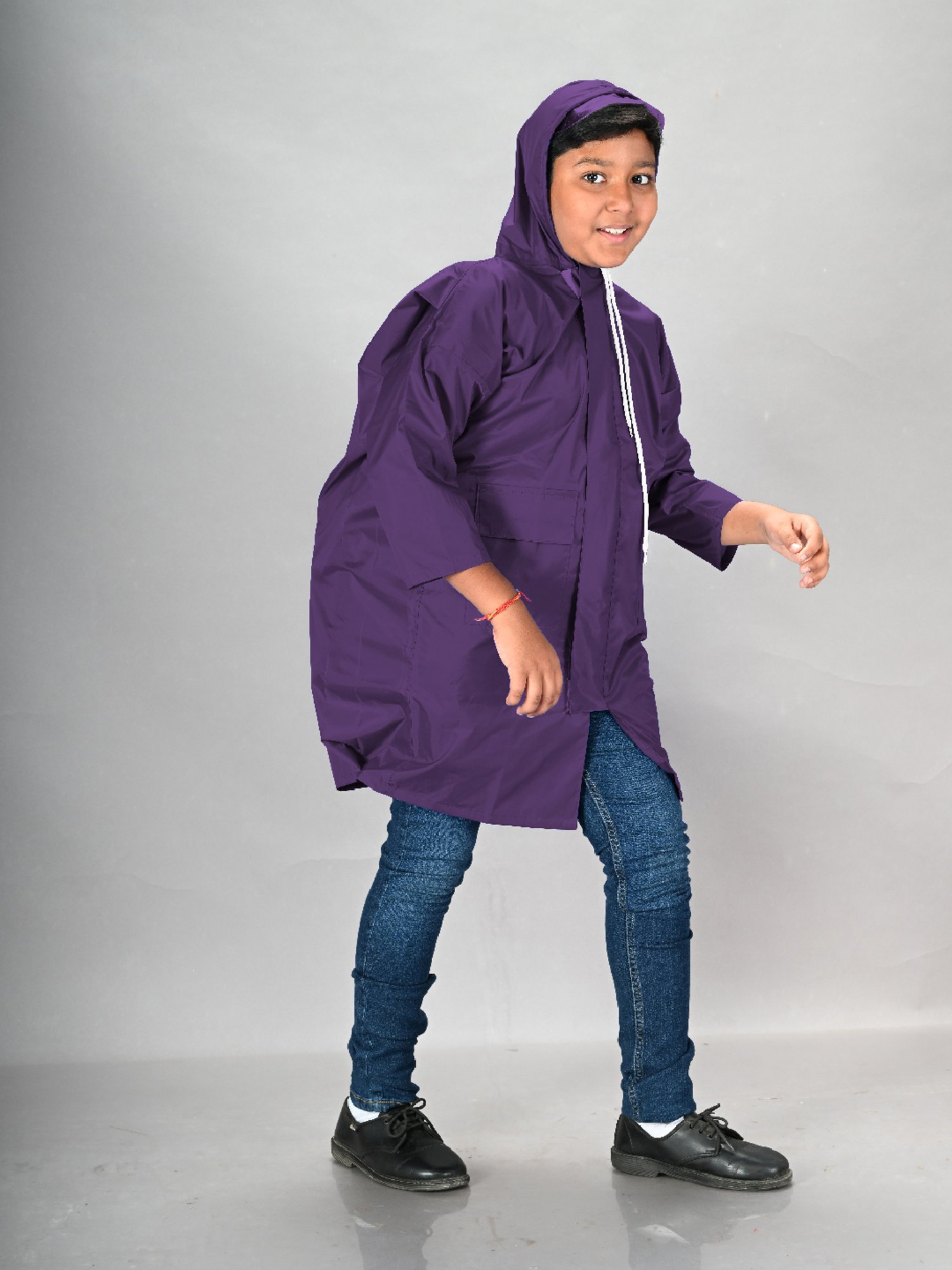 Little Surprise Box Kids Pink Printed Full Sleeves Raincoat