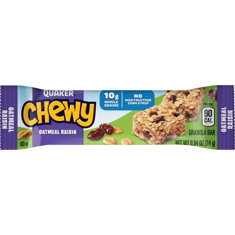Quaker Chewy 90 Calories Low Fat Oat Meal Raisin Granola Bars - 8ct