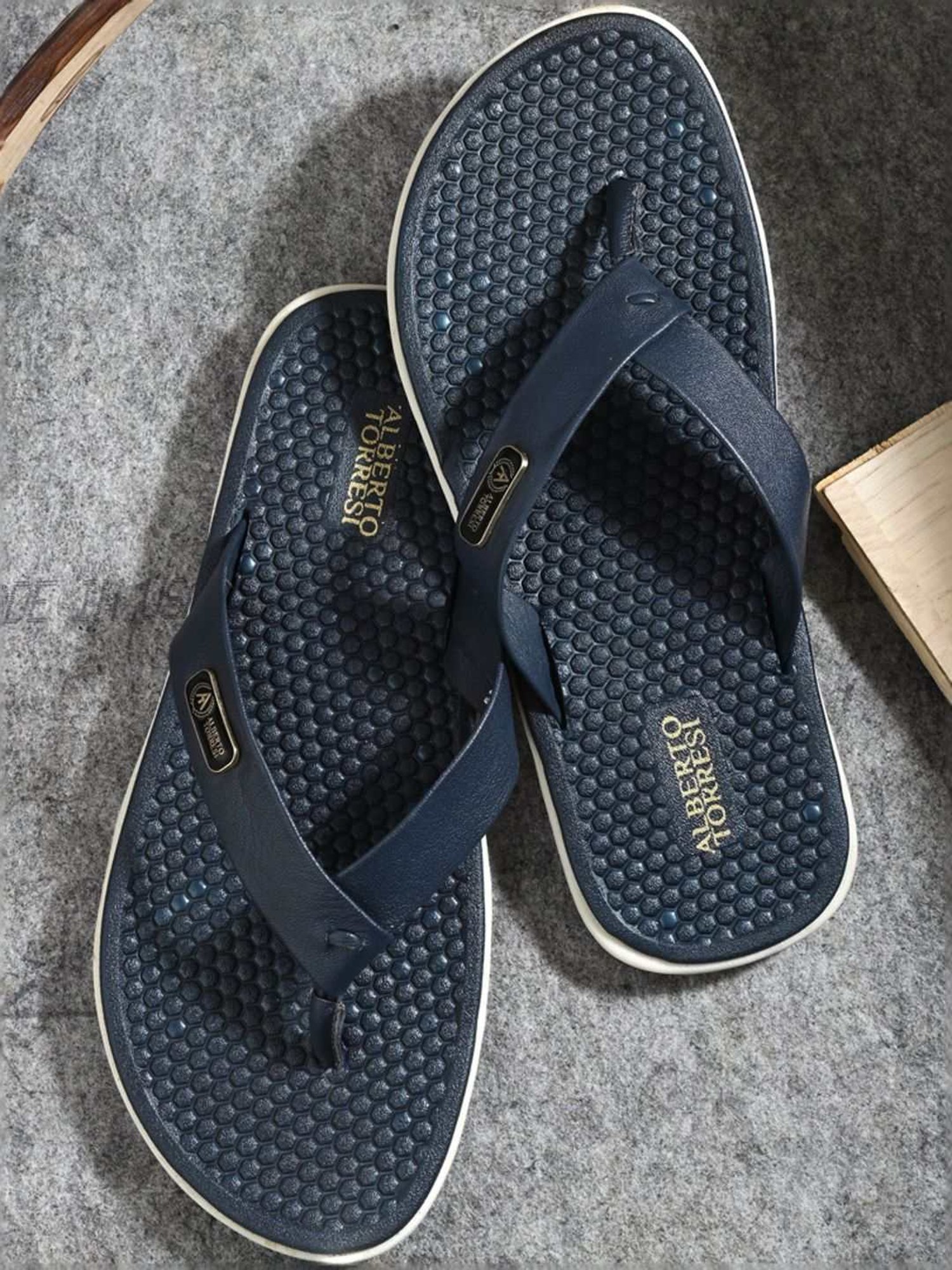 Alberto Torresi Men's Blue Thong Sandals