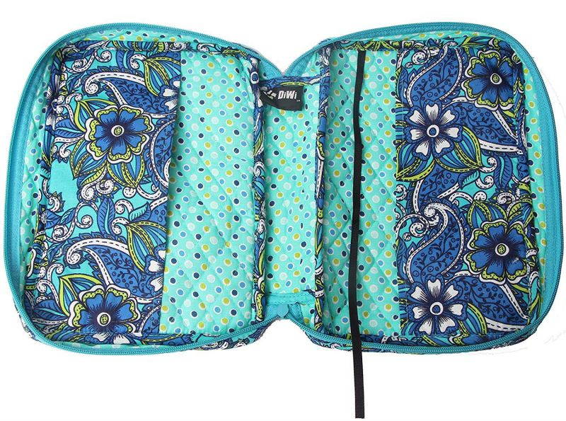 DIWI Medium Sizes 8.75 X 6.25 X 2.5 Inches Bible Cover Good Book Cover Quiltd Cotton Quilted Fabric (M, 1602F Blue Morning Glory)