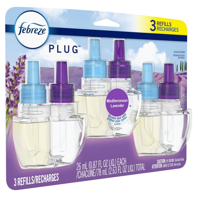 Febreze Plug Mediterranean Lavendar Refill with Fade Defy Technology - 3ct