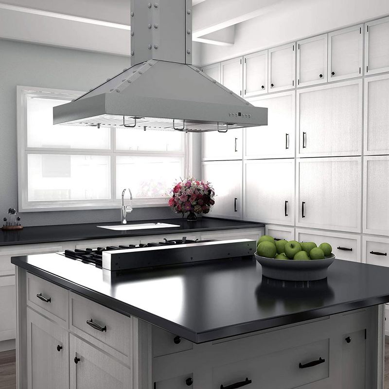 ZLINE RT36 36-Inch Porcelain Rangetop with 6 Gas Cooktop Italian Burners with Cast Iron Grill Stovetop, Stainless Steel