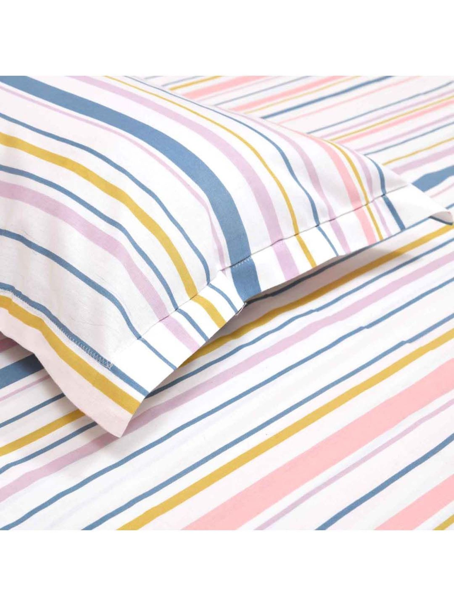 Haus & Kinder Multicolor Cotton 186 TC King Bedsheet with 2 Pillow Covers