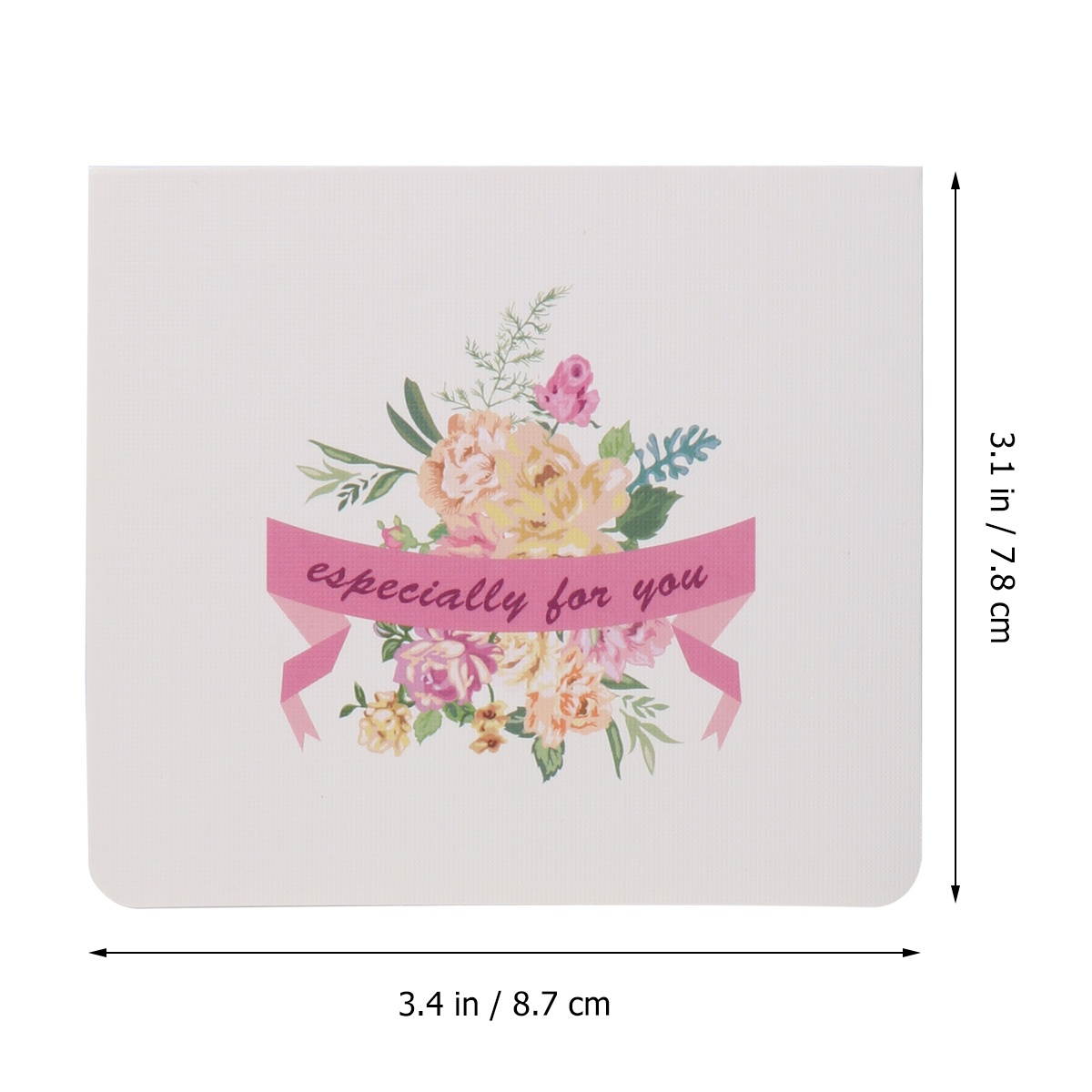 20pcs Flower Pattern Greeting Exquisite Blessing Paper Festival Gift Party Supplies with Envelope for Mothers Day