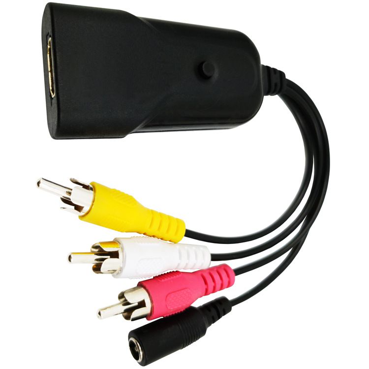 HDMI to RCA Converter HD 1080p HDMI to RCA CVBS AV Composite Adapter HDMI2AV Converter Support PAL/NTSC Switch with Charging Cable for STB Blue-ray DVD Xbox PS4 Games