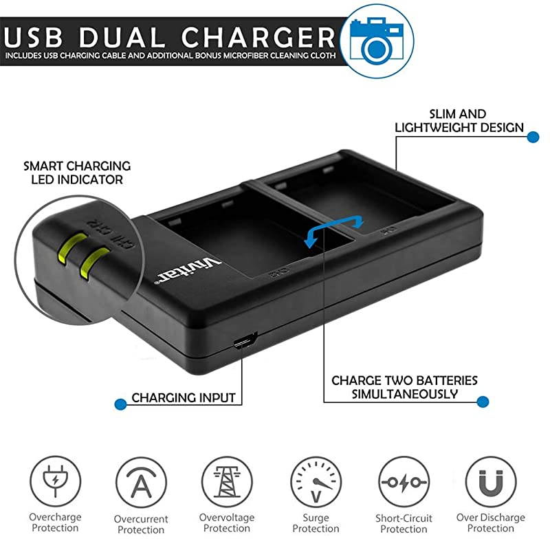 LI50B HighCapacity Replacement Battery wRapid Dual Charger for Select Olympus Cameras  Bundle Includes Deluxe Microfiber Cleaning Cloth