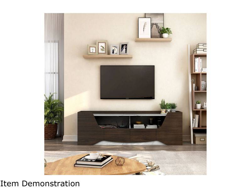 Furniture of America Lipmin Espresso 71-inch Storage TV Stand