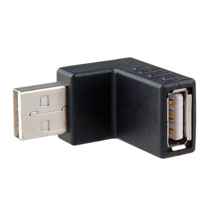 2pcs USB Male to Female 90 D Low Profile Down Right Angled Extension Adapter