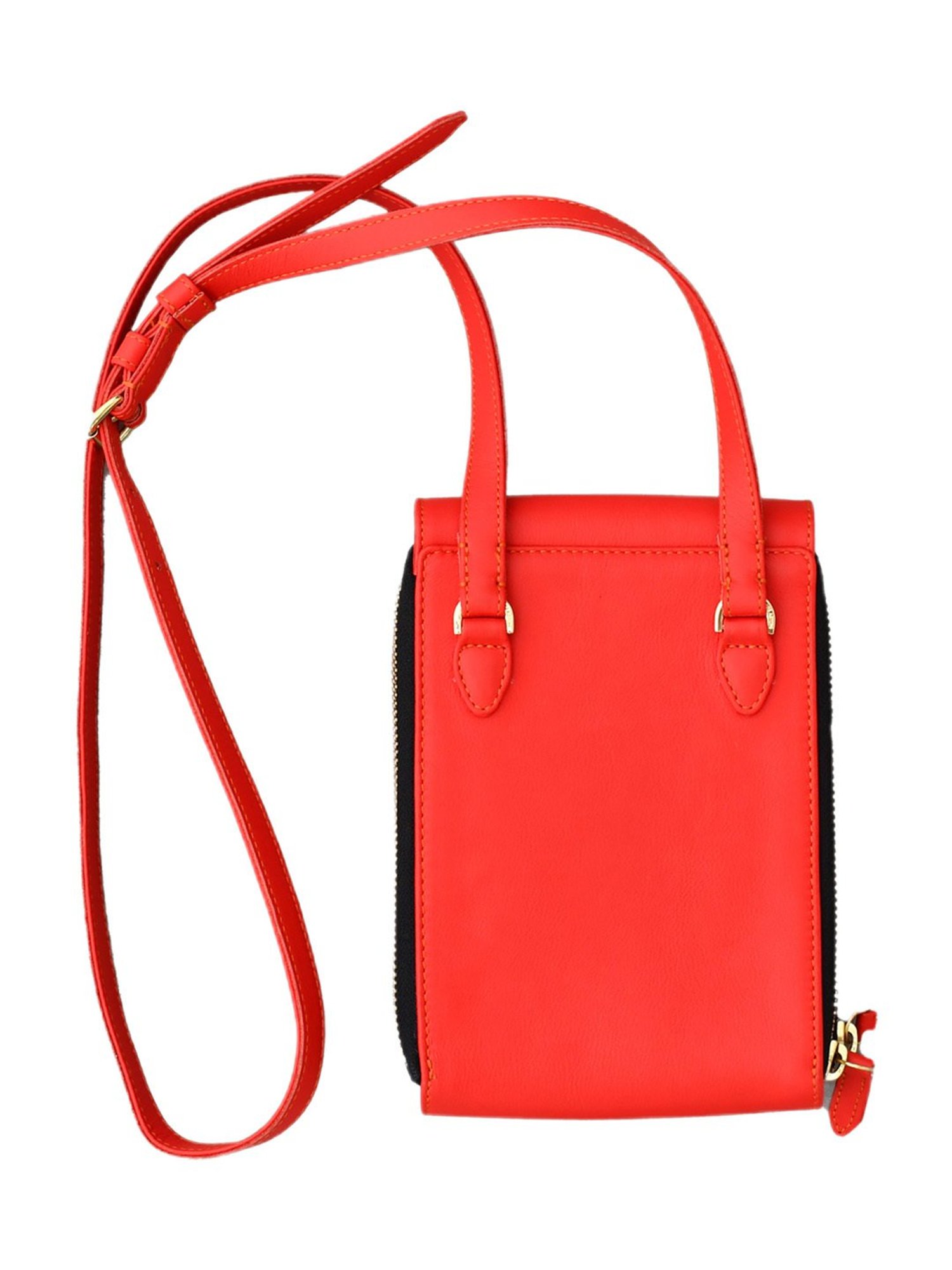 James Aston Aurora Poppy Red Leather Cross Body Bag