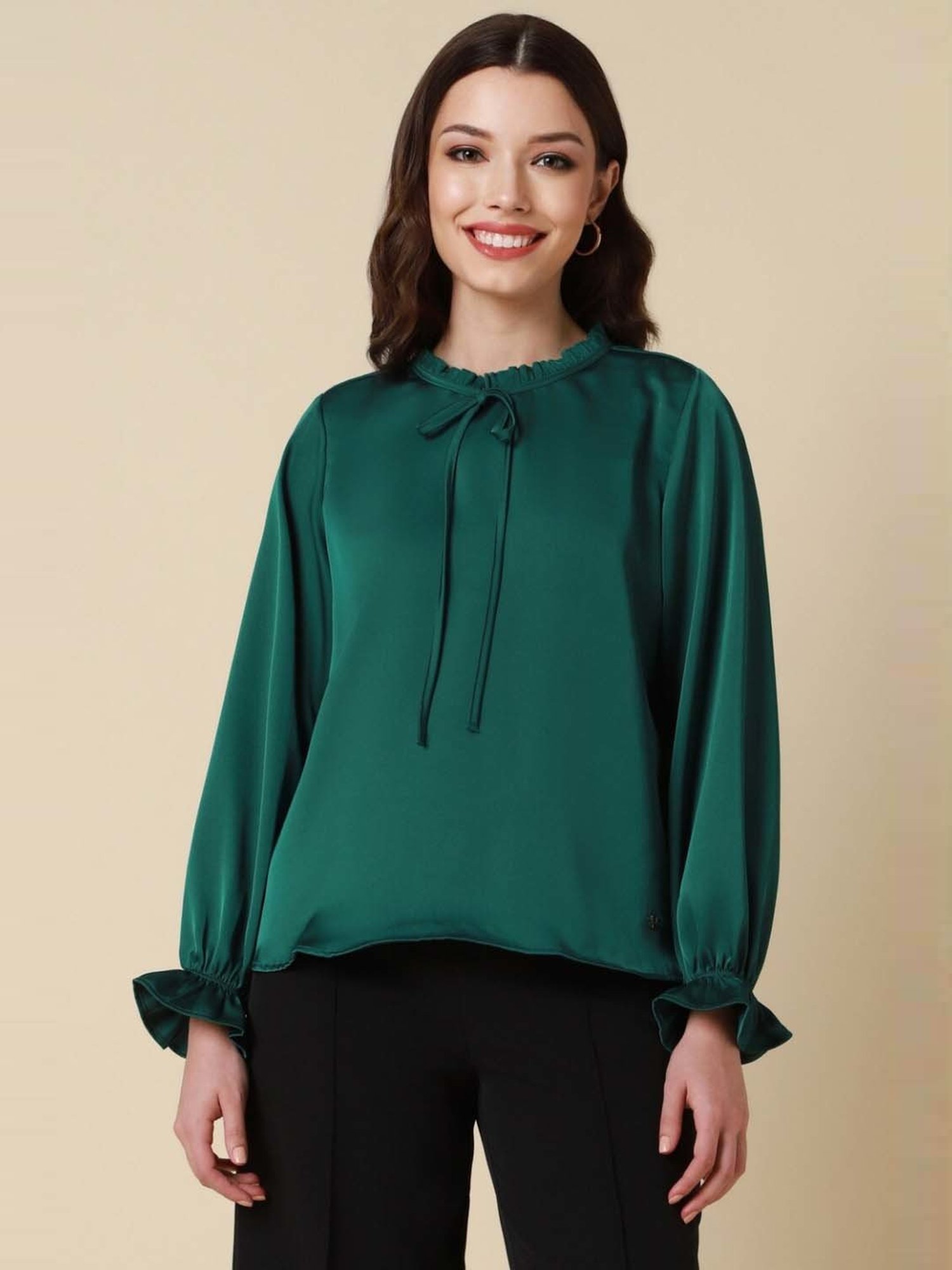 Allen Solly Green Regular Fit Top