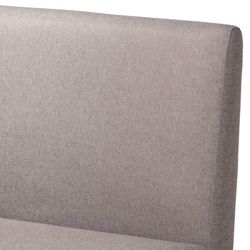 3pc Odessa Mid-Century Modern Fabric Upholstered Wood Dining Nook Set Walnut/Brown/Gray - Baxton Studio