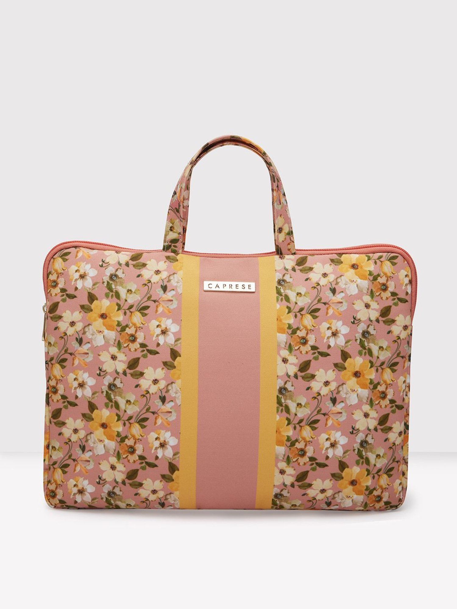 Caprese Pink Canvas Large Laptop Messenger Bag