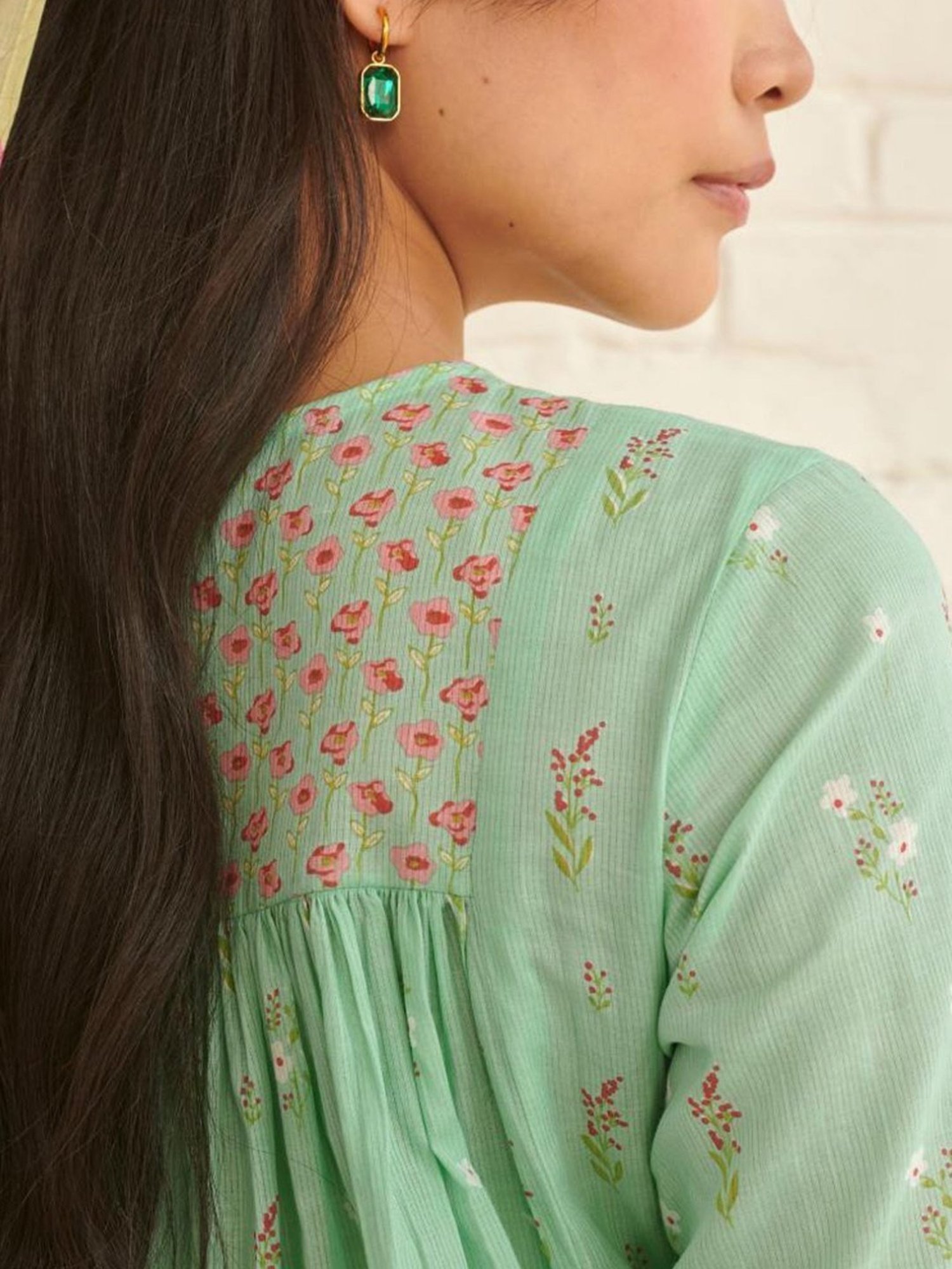 Prakriti Jaipur Blue Peony Kurta